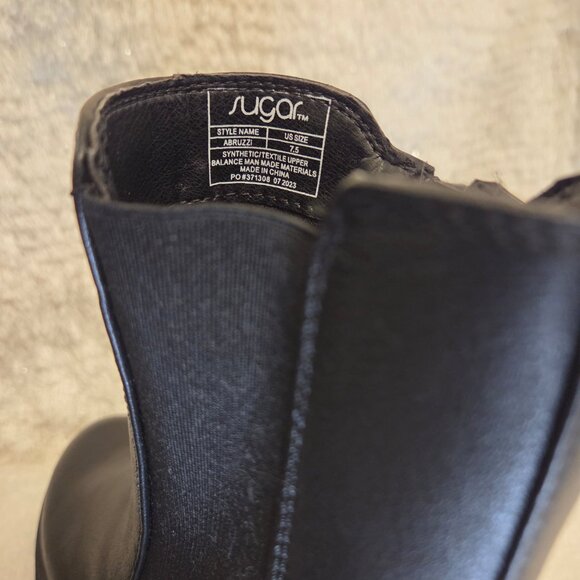 NWOT Sugar Women’s Black Abruzzi Lug Sole Zippered Ankle Boots - 7.5 - Picture 13 of 14